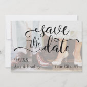 Voeg je foto, Elegant Script, Sla de datum op Save The Date (Voorkant)