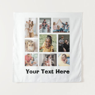 Voeg je foto en tekst tapijt toe wandkleed