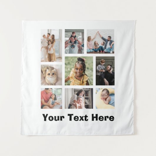 Voeg je foto en tekst tapijt toe wandkleed (Voorkant)