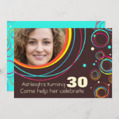 Voeg je foto-funky 30e verjaardag toe kaart (Voorkant / Achterkant)