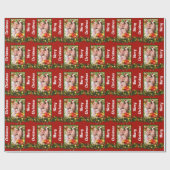 Voeg je FOTO Kerstmis toe Cadeaupapier (Vlak)