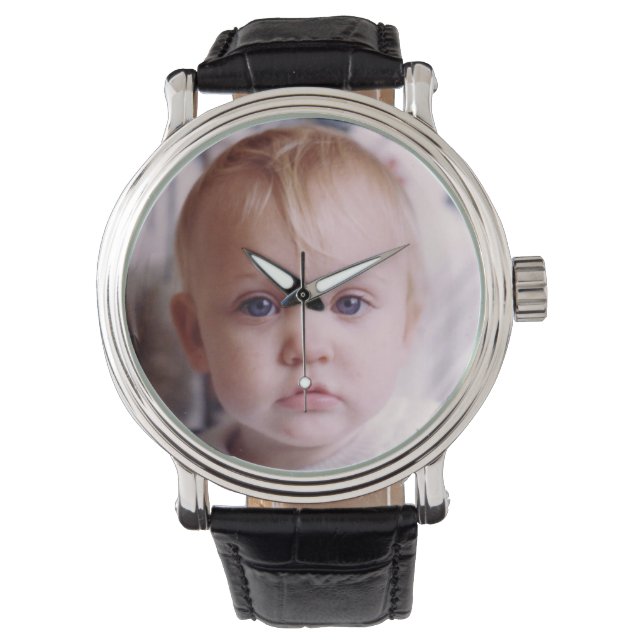 Voeg je foto memento voor papa horloge (Voorkant)