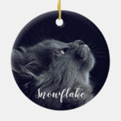 Voeg je foto met kerst toe keramisch ornament (Achterkant)