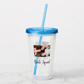 Voeg je foto naam bruidsmeisje selectie bruid part acryl drinkbeker (Achterkant)