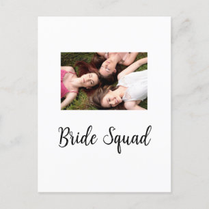 Voeg je foto naam bruidsmeisje selectie bruid part briefkaart