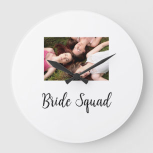 Voeg je foto naam bruidsmeisje selectie bruid part grote klok