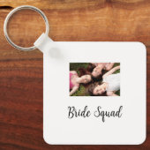 Voeg je foto naam bruidsmeisje selectie bruid part sleutelhanger (Voorkant)