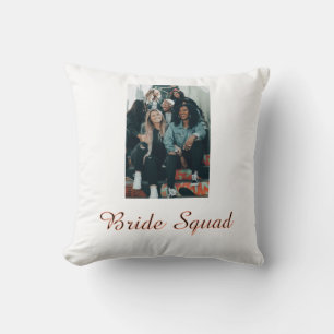 Voeg je foto naam bruidsmeisje squad bruid feest  kussen