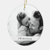 Voeg je foto-Ornamenten toe, Jubileum-cadeau voor  Keramisch Ornament (Links)