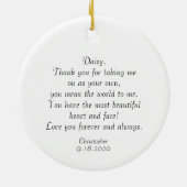 Voeg je foto-Ornamenten toe, Jubileum-cadeau voor  Keramisch Ornament (Achterkant)