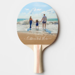 Voeg je foto Ping Pong-paddle met aangepaste tekst Tafeltennisbatje
