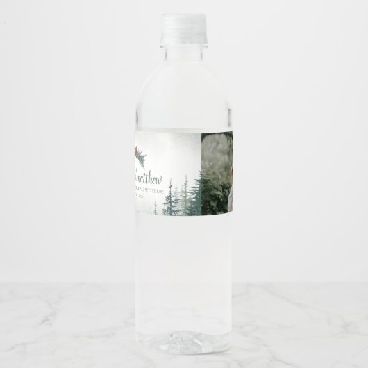 Voeg je foto Rustic Weddenschap Water FlesLabel to Waterfles Etiket (Voorkant)