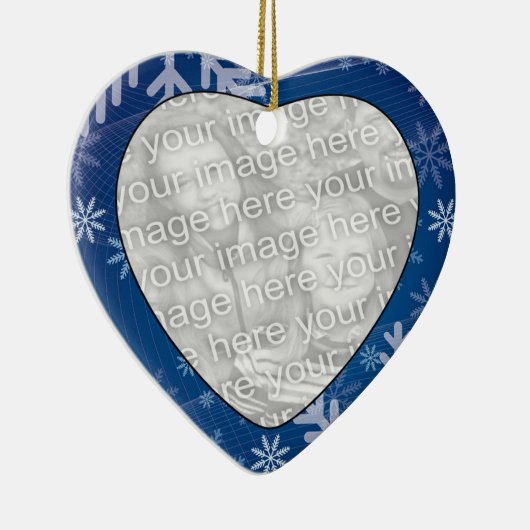 Voeg je foto Snowflakes Ornament van het hart toe (Rechts)