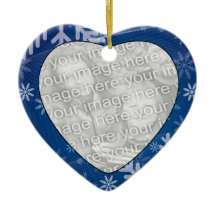 Voeg je foto Snowflakes Ornament van het hart toe