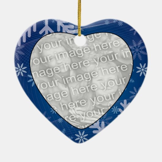 Voeg je foto Snowflakes Ornament van het hart toe (Achterkant)