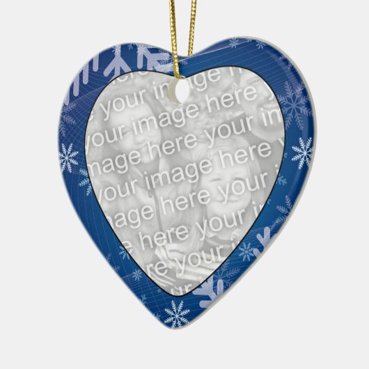 Voeg je foto Snowflakes Ornament van het hart toe (Links)