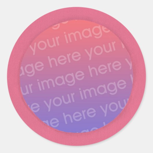 Voeg je foto stickers toe, in een roze cirkel lijs (Voorkant)