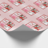Voeg je foto toe aan de Schattigee Santa Cat roze  Cadeaupapier (Hoek)