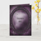 Voeg je foto toe aan het romantische paarse Gotisc Kaart (Gele Bloem)