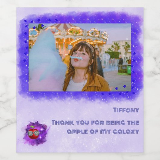 Voeg je foto toe aan Thankful Galaxy Label Wijn Etiket (Enkel label)