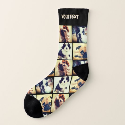 Voeg je foto Toe aangepaste foto en tekst Sokken (Links - buitenkant)