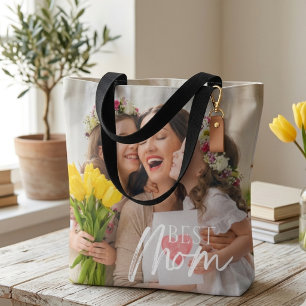 VOEG JE FOTO TOE BEESTE MOEDER TOTE BAG