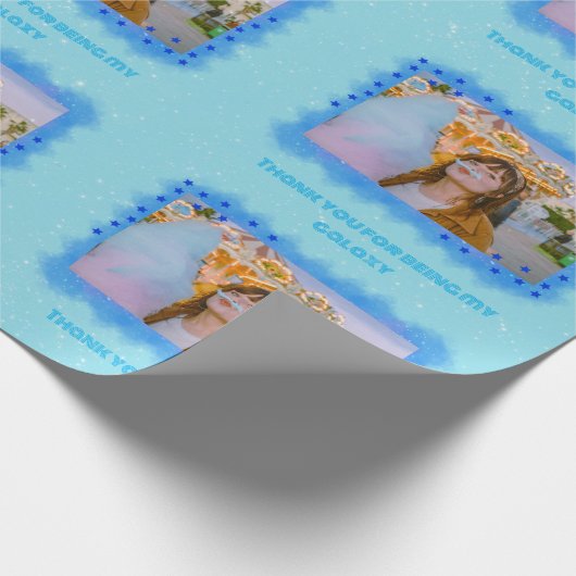 Voeg je foto toe Dankbaar Galaxy Wrapping Paper Cadeaupapier (Hoek)