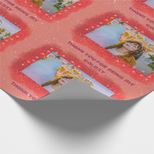 Voeg je foto toe Dankbaar Galaxy Wrapping Paper Cadeaupapier (Hoek)