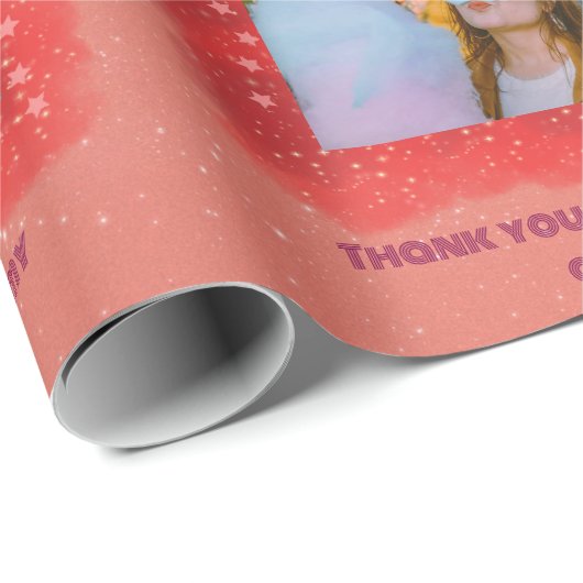 Voeg je foto toe Dankbaar Galaxy Wrapping Paper Cadeaupapier (Rol Hoek)