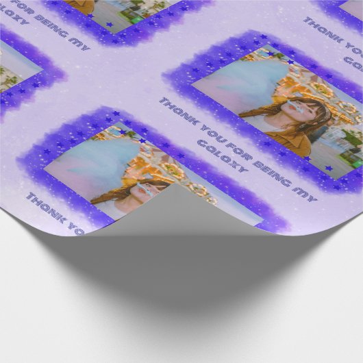 Voeg je foto toe Dankbaar Galaxy Wrapping Paper Cadeaupapier (Hoek)