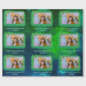 Voeg je foto toe Dankbaar Galaxy Wrapping Paper Cadeaupapier (Vlak)