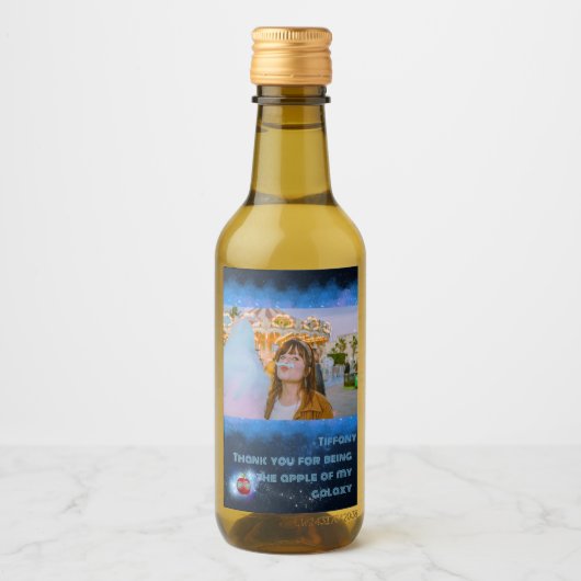 Voeg je foto toe Dankbare Galaxy-labels Wijn Etiket (Voorkant)