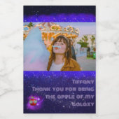 Voeg je foto toe Dankbare Galaxy-labels Wijn Etiket (Enkel label)