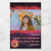 Voeg je foto toe Dankbare Galaxy-labels Wijn Etiket (Enkel label)