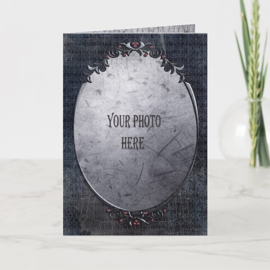Voeg je foto toe Gothic Cobwebs Lijst Kaart (Voorkant)