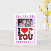 Voeg je foto toe Ik hou van jou Borstkanker Lint Kaart (Gele Bloem)