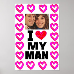 Voeg je foto toe Ik hou van mijn man Poster