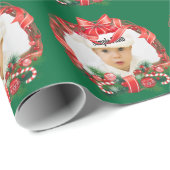 VOEG JE FOTO TOE in deze Kerstkrans Cadeaupapier (Rol Hoek)