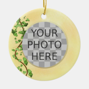 "Voeg je foto toe" Italiaanse muur met Ivy Keramisch Ornament
