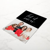  VOEG JE FOTO TOE | Prettig Kerstmis Laat het Snee Folie Feestdagenkaart (Gedraaid)