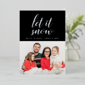  VOEG JE FOTO TOE | Prettig Kerstmis Laat het Snee Folie Feestdagenkaart (Staand Voorkant)
