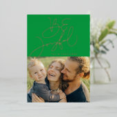 VOEG JE FOTO TOE | Prettig Kerstmis Vrolijk Folie  Folie Feestdagenkaart (Staand Voorkant)