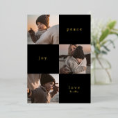 VOEG JE FOTO TOE | Prettig Kerstmis VRREDE VREUGDE Folie Feestdagenkaart (Staand Voorkant)