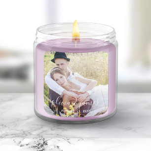 Voeg je foto toe Stijlvolle kalligrafie Huwelijk Vierkante Sticker