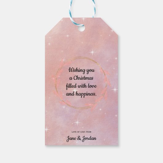 Voeg je foto toe Vrolijk kerstfeest Cadeaulabel (Achterkant)