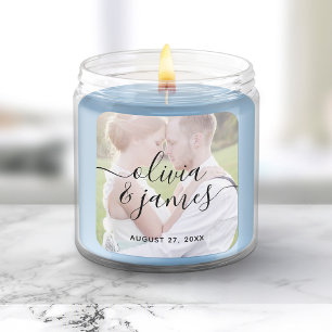 Voeg je foto Trendy Stylish Calligraphy Wedding to Vierkante Sticker