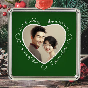 Voeg je foto tweede Jubileum toe Metalen Ornament