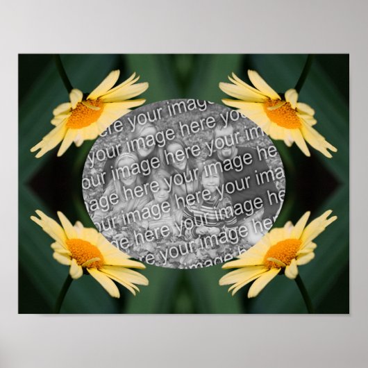 Voeg je foto Yellow Daisy Flower Lijst Poster (Voorkant)
