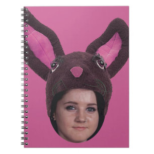 Voeg je fotoroze Bunny Ears toe Notitieboek