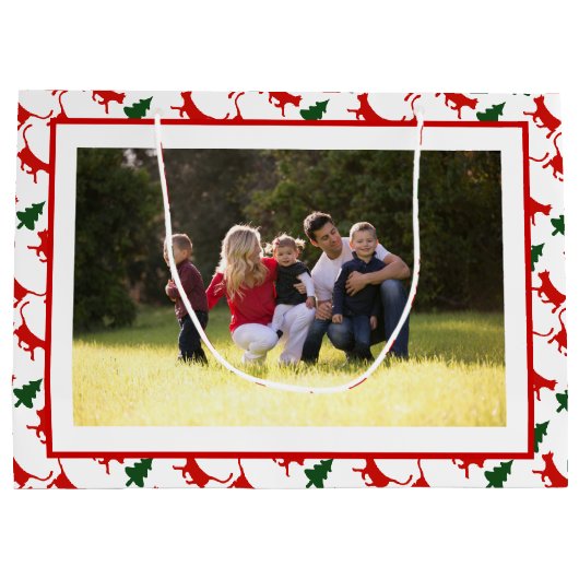 Voeg je foto's Merry Kerstcats en bomen toe Groot Cadeauzakje (Achterkant)